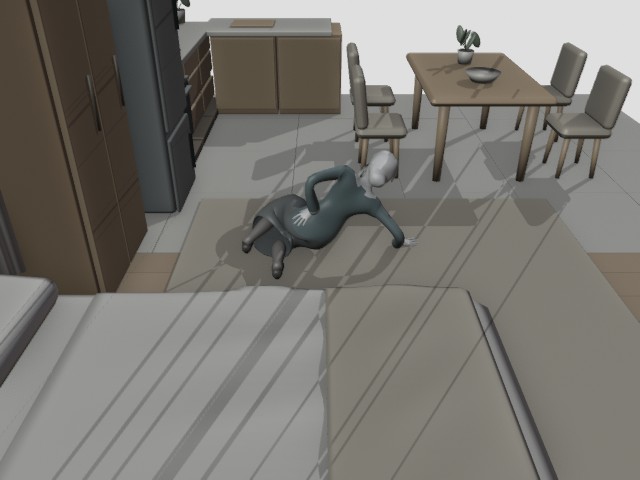 A frame captured from the bedroom camera viewpoint